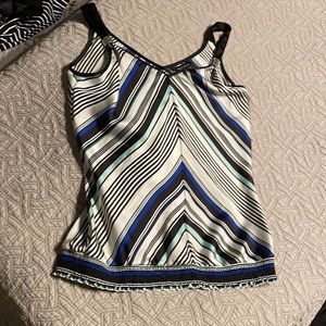 White House Black Market Striped Camisole - Black, Blue, White